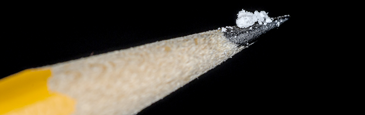 Small amount of fentanyl on the tip of a pencil